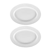 Porcelain Lizbon 9.5" x 6.75" x h:1" Oval White Porcelain Platter (Set of 2)